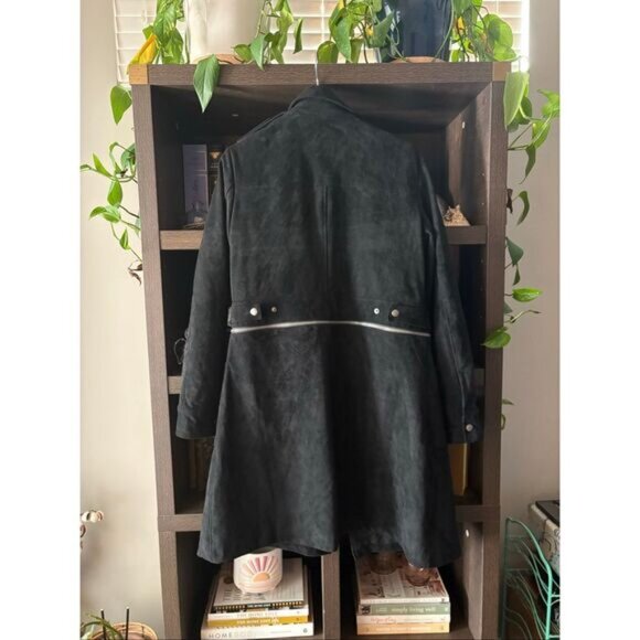 Miss Me Black Suede 2 In 1 Convertible Coat Size Large - Picture 2 of 10